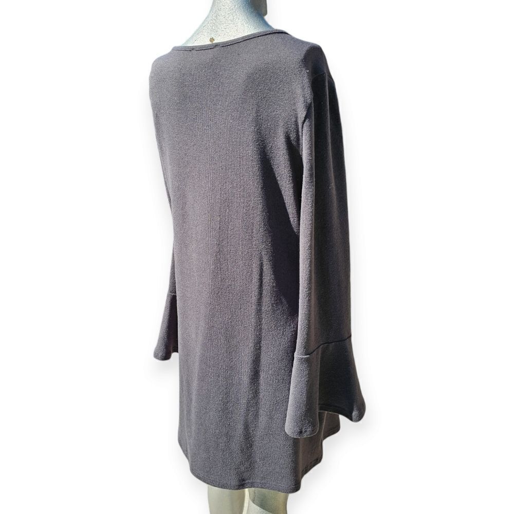 🌼4/$30 Papillon Cozy Bell Sleeve Dress – Grey (XLarge) ✨ - Picture 6 of 8